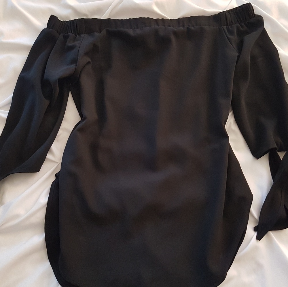 Black off shoulder top
